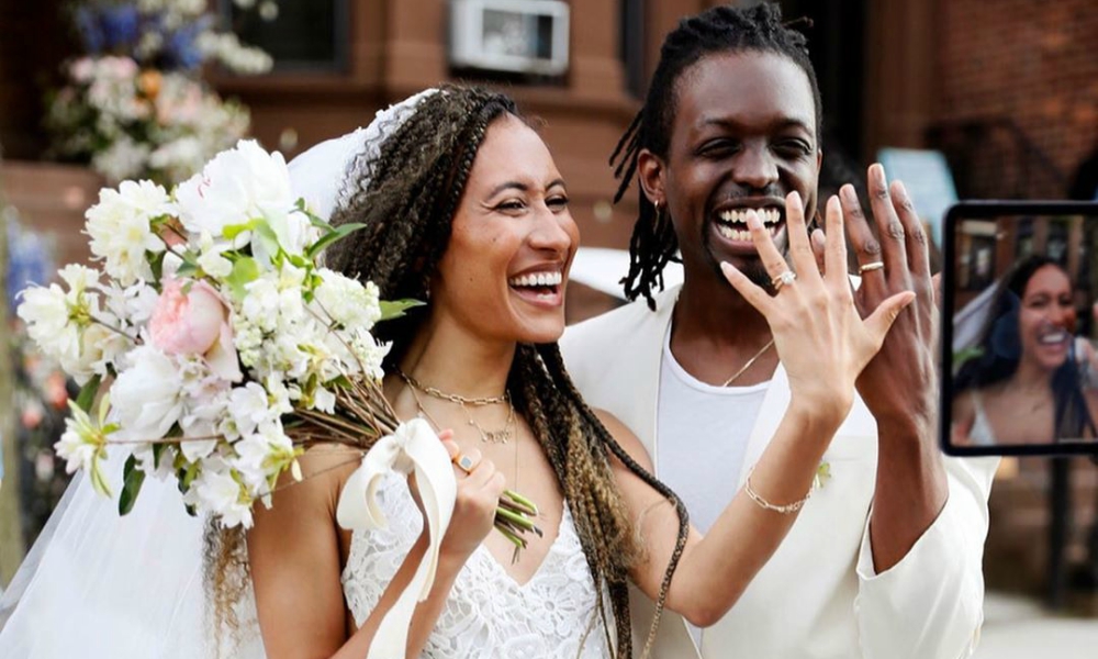 Elaine Welteroth and Jonathan Singletary Join The Zoom Wedding Trend