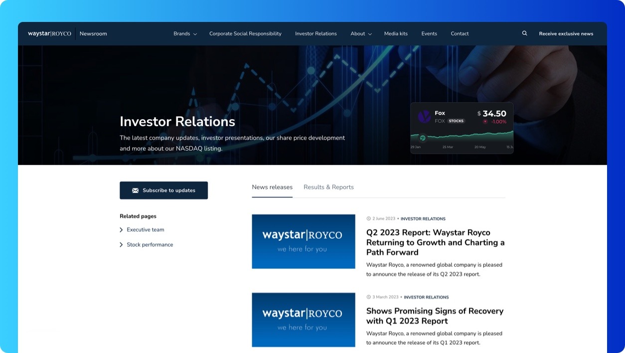 Sidebar with tabs layout screenshot
